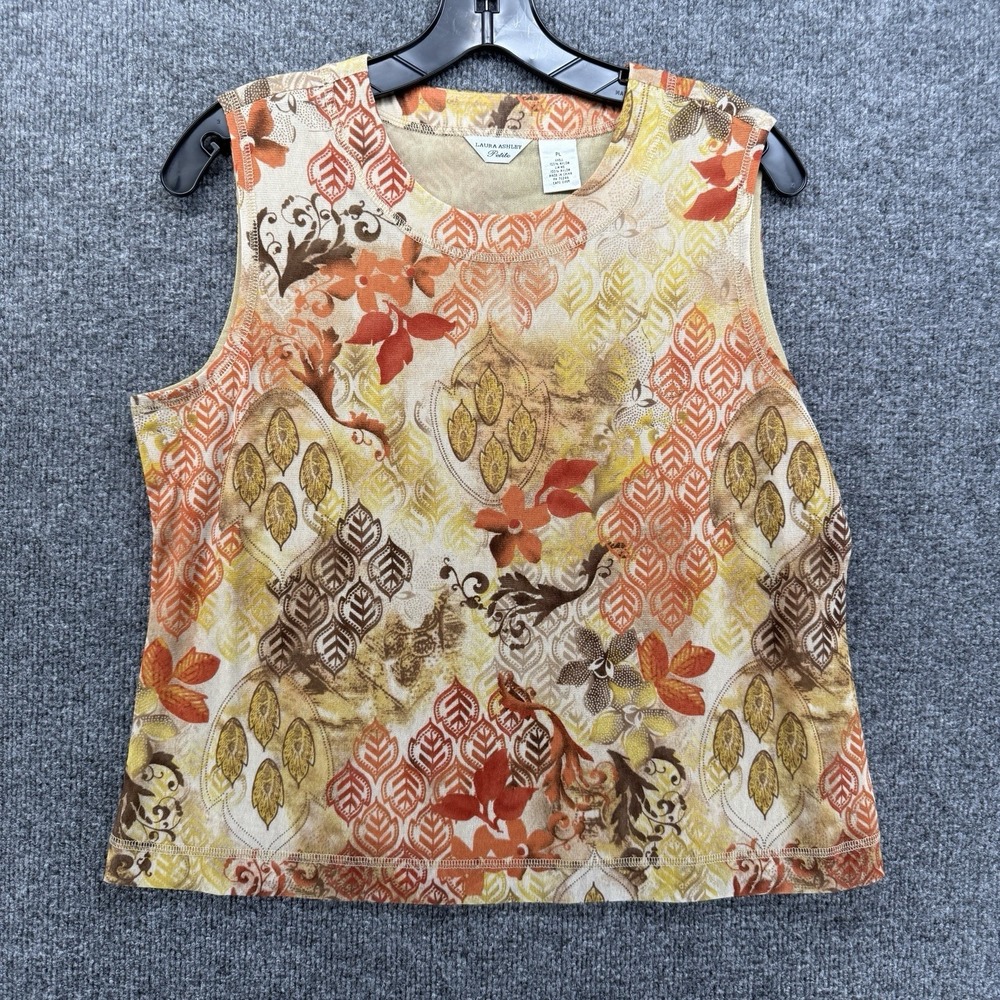 Laura Ashley Y2K Tank Top Womens PL Floral Watercolor Phoebe Buffay Boho Grunge